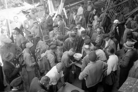 ARH NL Dierssen 1253/0012, Wiegen des Fischfangs vom Wettangeln, Steinhude, 1953