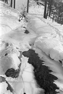 ARH NL Dierssen 1302/0026, Vereister Zufluss zum Romkerhaller Wasserfall, Goslar, 1955