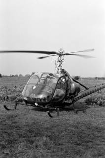 ARH NL Dierssen 1338/0029, Manöver Bundesgrenzschutz: Hubschrauber, Mandelsloh, 1955