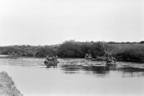 ARH NL Dierssen 1339/0021, Manöver Bundesgrenzschutz: Flussüberquerung, Mandelsloh, 1955