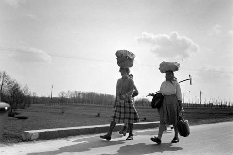 ARH NL Dierssen 1353/0024, Frauen tragen Körbe auf dem Kopf, Kroatien, 1956