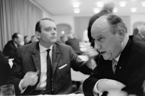 ARH NL Dierssen 1419/0005, Parlamentarischer Abend im Landtag mit Ministerpräsident Georg Diederichs, Finanzminister Jan Eilers, Landtagspräsident Richard Lehners und Presse, Hannover, 1963