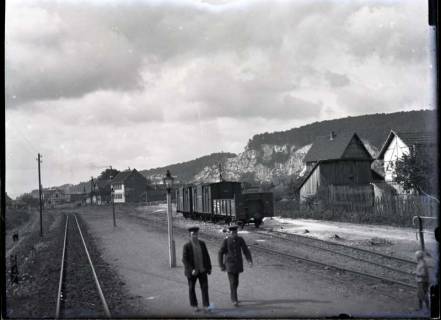 ARH NL Kageler 563, Bahnhof mit Gipsfelsen im Hintergrund, Niedersachswerfen, 1913