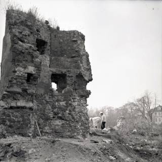 ARH NL Koberg 11797, Sicherung der alten Stadtmauer am Knappenort, Hannover, 1962