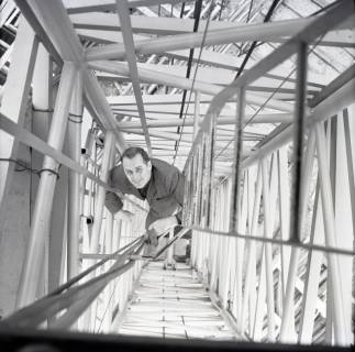 ARH NL Koberg 11800, Baustelle des Westschnellweges über die Leine, Hannover, 1962