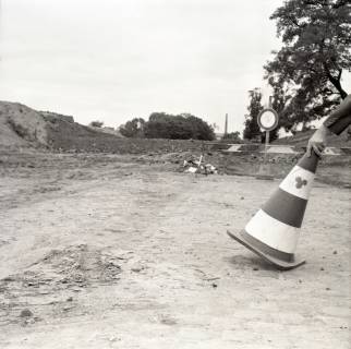 ARH NL Koberg 11802, Baustelle des Westschnellweges über die Leine, Hannover, 1962