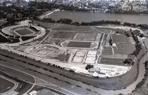 ARH NL Koberg 3477, Stadiongelände und Maschsee, Hannover, 1961