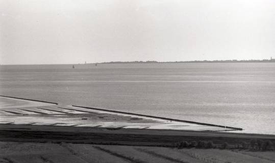 ARH NL Koberg 5407, Meer, Rundblick vom Leuchtturm, Insel Neuwerk, 1958