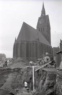 ARH NL Koberg 9666, Karmasch- und Grubenstraße im Bau, Marktkirche, Hannover, 1953