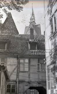 ARH NL Koberg 9772, "Potthofwinkel" in der Altstadt, hinten die Marktkirche, Hannover, vor 1939