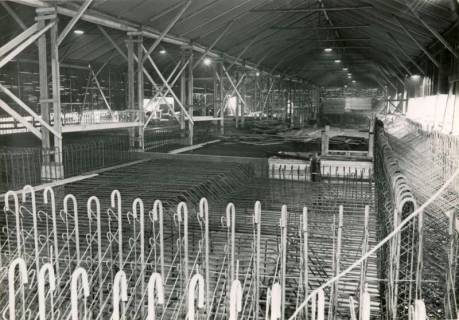 ARH Slg. Mütze 108, Eingezeltete Baustelle des Luftschutzbunkers am Klagesmarkt, Hannover, 1941