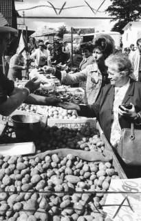 ARH Slg. Bartling 820, Verkauf von Kartoffeln auf dem Wochenmarkt "Wallmarkt", Neustadt a. Rbge., 1972