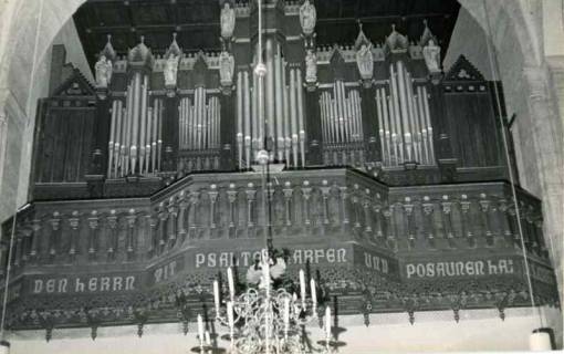 ARH Slg. Bartling 1358, St.-Osdag-Kirche, Orgelprospekt von Conrad Wilhelm Hase, Mandelsloh, 1973