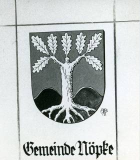 ARH Slg. Bartling 4690, Entwurf des Wappens der Gemeinde Nöpke von Alfred Brecht, 1973
