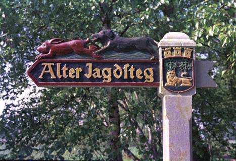 ARH Slg. Fritsche 143, Hinweisschild Alter Jagdsteg, Burgdorf, ohne Datum