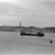 ARH NL Dierssen 1362/0023, Tour d'Europe: Schiff auf dem Tajo mit dem im Bau befindlichen Cristo Rei im Hintergrund, Lissabon