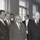 ARH NL Koberg 1071, Willy Brandt, Egon Franke, N.N. , Erich Ollenhauer, N.N. und Hinrich Wilhelm Kopf beim SPD Parteitag in der Stadthalle, Hannover