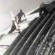 Archiv der Region Hannover, ARH NL Koberg 4915, Arbeiter reparieren die Kuppel der Stadthalle, Hannover