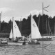 ARH Slg. Bartling 1110, Nordufer, Start zweier Segelboote der Klasse Vaurien (?) vom Anleger bei der Neuen Moorhütte, Steinhuder Meer