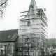 Stadtarchiv Neustadt a. Rbge., ARH Slg. Bartling 3476, Blick von Norden auf den eingerüsteten Turm der Liebfrauenkirche, Neustadt a. Rbge.