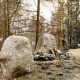 ARH Slg. Bartling 3504, Zwei Findlinge als Gedenksteine für die Opfer des 1. und des 2. Weltkrieges auf dem Friedhof, Poggenhagen