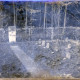 ARH Slg. Bartling 3505, Russischer Soldatenfriedhof im Grinderwald südlich von Linsburg, Blick über das Gräberfeld mit Gedenksteinen Stark nachgedunkeltes Foto, Linsburg