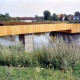 Archiv der Region Hannover, ARH Slg. Bürgerbüro 253, Mittellandkanal "An der Holzbrücke" in der Nähe der Pasteurallee mit der Brücke vom Messeschnellweg im Hintergrund, Groß-Buchholz