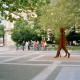 ARH Slg. Bürgerbüro 501, Mitglieder des Bürgerbüros für Stadtentwicklung Hannover e. V. beim Zwischenstopp auf dem Georgsplatz während einer Cityring Radtour, Hannover-Mitte