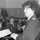ARH Slg. Weber 02-116/0004, Dirigent der Feuerwehrmusikkapelle der Ortsfeuerwehr Leveste im Saal vom Gasthaus Behnsen, Leveste
